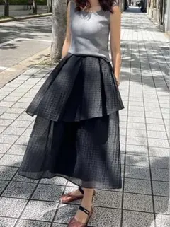 ツルバイマリコオイカワ Matine ノースリーブペプラムトップス　黒 TSURU by Mariko Oikawa - ツルバイマリコオイカワ Matine