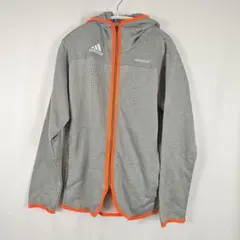 adidas フード付きジャケット M グレー/オレンジ