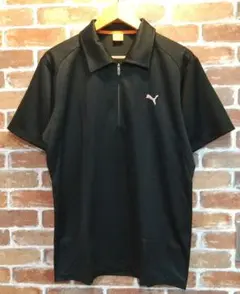 Puma ブラック ポロシャツ ゴルフウェア ハーフジップ