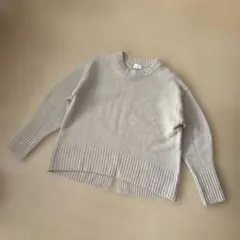 green label relaxing ウール100%ベージュ長袖ニット