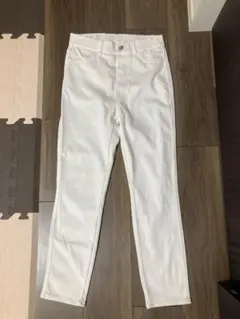 UNIQLO ウルトラストレッチハイライズクロップドレギンスパンツ M ホワイト