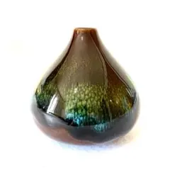 美品【 antique アンティーク 】 九谷焼　窯変　油彩　一輪挿し 一点物