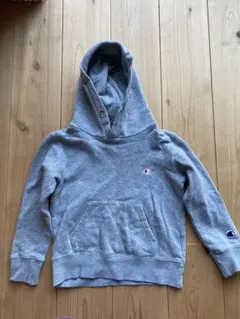 Champion グレー フード付きパーカー 120