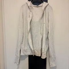 ライトグレー フルジップ パーカー M
