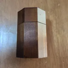 木製 八角形 茶筒