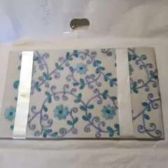 未使用 袋帯 ホワイト ブルー刺繍