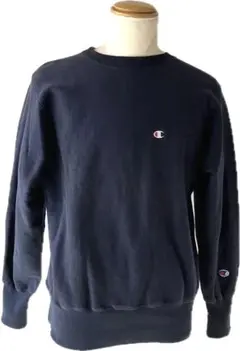 90s Champion Reverse Weave ネイビー 刺繍タグ M