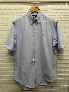 304 90s ラルフローレン 刺繍 ロゴ 半袖 無地 BD シャツ 水色 M - メルカリ