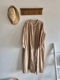 ワンピース コットン 春夏 シャツ 長袖　ロングマキシワンピース　シャツワンピー