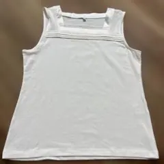 ホワイト ストライプ タンクトップ Lサイズ