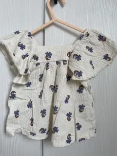 ZARAセットアップ　白　花柄　夏