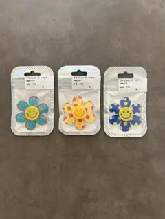 カラフルな花型アクセサリー 3点セット手芸用品