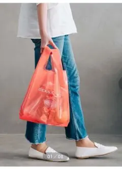 DEAN & DELUCA ショッピングバッグ EVA コーラルオレンジ