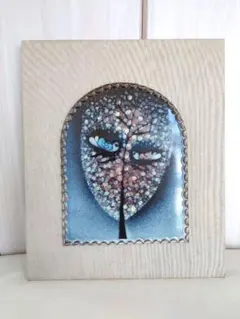 布引焼　陶板　額「木の精霊」　抽象画