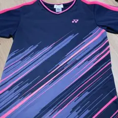 YONEX ウィメンズゲームシャツ Ｌネイビー ピンク