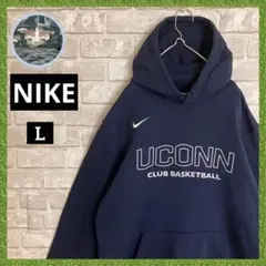 ナイキ 刺繍スウッシュ 裏起毛 コネチカット カレッジ NIKE スウェット 紺