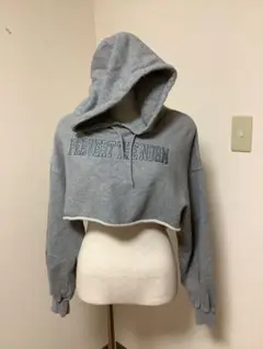 【値下】W.W.G グレー クロップドフーディー　フリーサイズ