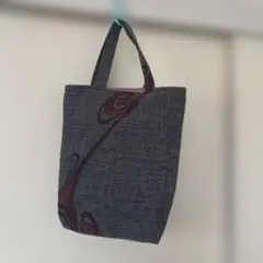 ハンドメイド トートバッグ グレー 渦巻き柄のサムネイル