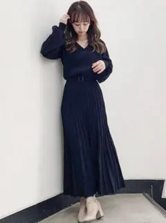 【値下げ可】dazzlin プリーツカシュクールロンスリワンピース