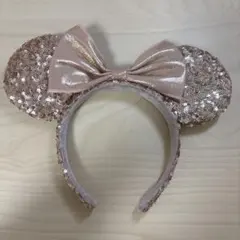 ミニーカチューシャ ディズニーカチューシャ キラキラ ピンクゴールド