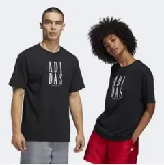 アディダス　オリジナルス　黒Tシャツ　ロゴ　トレフォイル