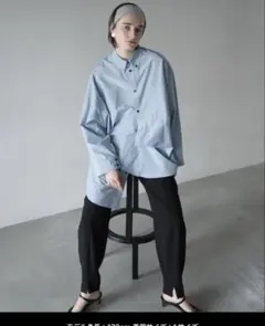 シャツ/ブラウス(長袖/七分) CLANE    LOOSE HOODIE CLANE（シャツ/ブラウス(長袖/七分) ・ ブルー・ネイビー/青色系）の