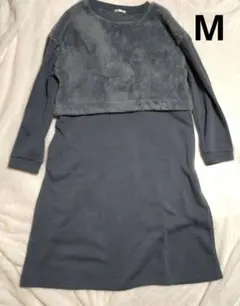 【新品】ESSEME　エシーム グレー　レディース　М　 長袖　ワンピース