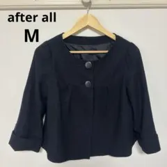 after all ノーカラージャケットショート丈 ネイビー ワールドM着回しのサムネイル