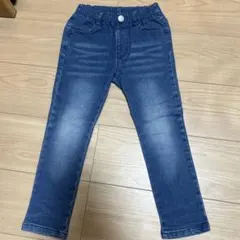 デニムブルー スリムフィット長ズボン