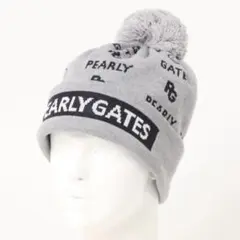 PEARLY GATES/ニット帽/グレー/ポンポン付き