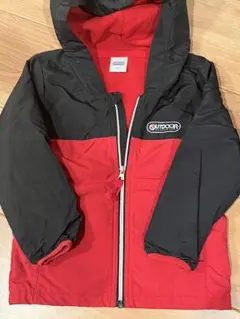 OUTDOOR フリース内張りジャケット 120赤×黒