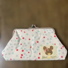 くまのがっこう ジャッキー がま口ポーチ ドット柄