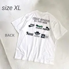 スポーツブランド猫パロディTシャツ　コットン　半袖　XL