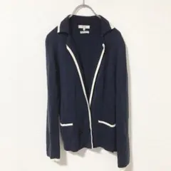 【ボールジィ】38 ネイビー　カーディガン　ニットジャケット　ウール　シルクのサムネイル