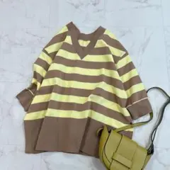 ユナイテッドアローズ コットンニット vネック 大きめ