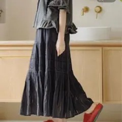 ニコアンド カットワークレーススカート　Niko and…