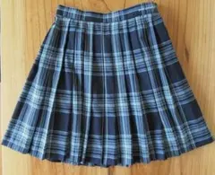 ポンポネットジュニア M 150 プリーツスカート ブルー系チェック