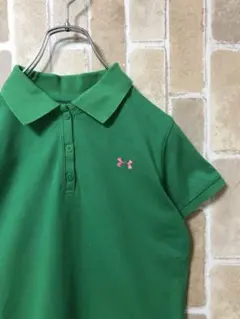 【アンダーアーマー】ゴルフ　ポロシャツ　刺繍ロゴピンク