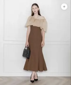 Leja 2WAYフリルスリーブパーティードレス