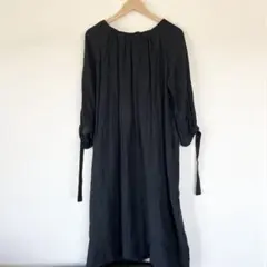 Cloth＆Cross リネンボリュームスリーブカフタンドレス ハグオーワー クロスアンドクロス ハグオーワー リネンボリュームスリーブカフタン