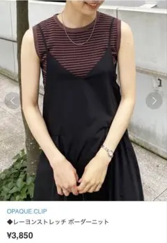 OPAQUE.CLIP レーヨンストレッチ ボーダーニットのサムネイル