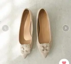 rectangle パール＆ビジューバックル付マルチウェイパンプス