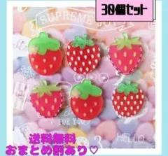 いちご　 3種類　デコパーツ 30個 レジン用 2セット目100円引き
