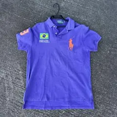 ブラジル ポロシャツ 紫 ポロラルフローレン　ビックポニーT shirt希少