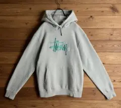 ステューシー STUSSY wear ロゴ刺繍 スウェット パーカー 白灰 XL 