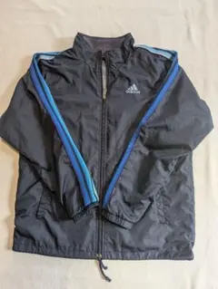 アディダス　 紺色 ストライプジャケット　ウインドブレーカー 160cm
