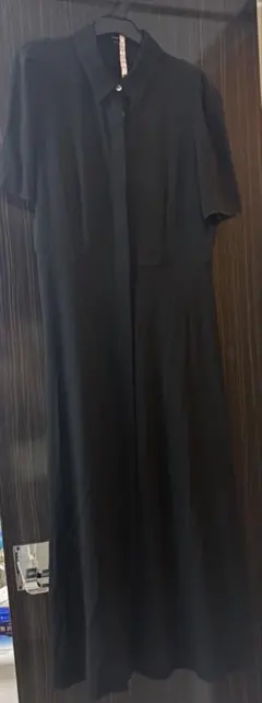 Theory ブラック 半袖 シャツワンピース