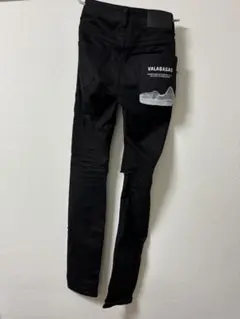 VALABASAS ブラック ダメージデニムパンツ 29 - メルカリ