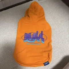 オレンジ フード付き 犬服 Mサイズ