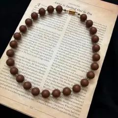 ヴィンテージネックレス　ブラウン茶玉　アンティークレトロ　クラシカル　ビンテージのサムネイル